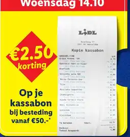 Lidl €2.50 korting aanbieding