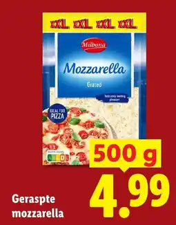 Lidl Milbona Geraspte mozzarella aanbieding