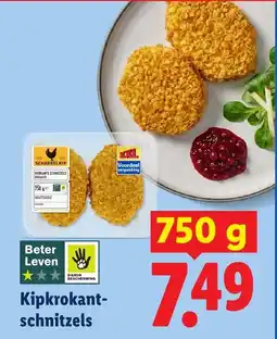 Lidl Scharrelkip Kipkrokkantschnitzels aanbieding