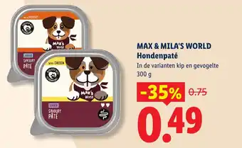 Lidl Max & Mila's World Hondenpaté aanbieding