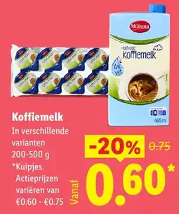 Lidl Milbona Koffiemelk aanbieding