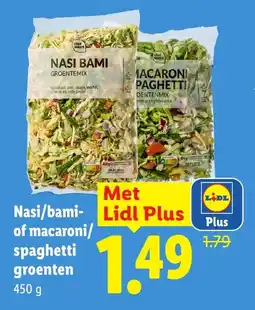 Lidl Chef Select Nasi/bami- of macaroni/spaghetti groenten aanbieding