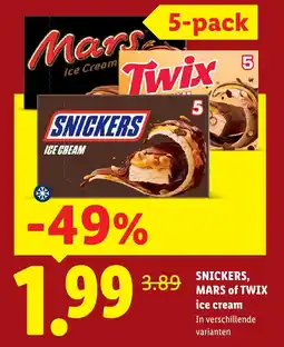 Lidl Snickers, Mars of Twix ice cream aanbieding