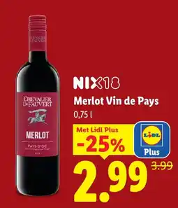 Lidl Chevalier De Pauvert Merlot aanbieding