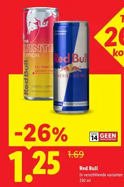 Lidl Red Bull aanbieding