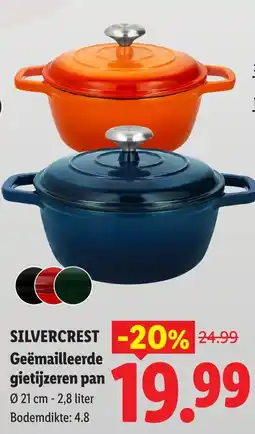 Lidl Silvercrest Geëmailleerde gietijzeren pan aanbieding