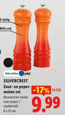 Lidl Silvercrest Zout- en pepermolen set aanbieding