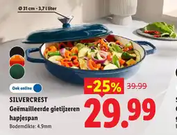 Lidl Silvercrest Geëmailleerde gietijzeren hapjespan aanbieding