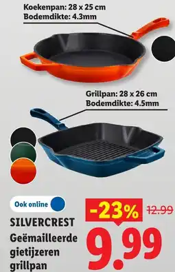 Lidl Silvercrest Geëmailleerde gietijzeren grillpan aanbieding