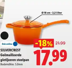 Lidl Silvercrest Geëmailleerde gietijzeren steelpaan aanbieding