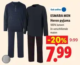 Lidl Esmara Men Heren pyjama aanbieding