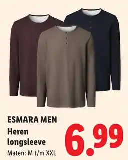 Lidl Esmara Men Heren longsleeve aanbieding
