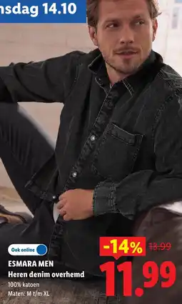 Lidl Esmara Men Heren denim overhemd aanbieding