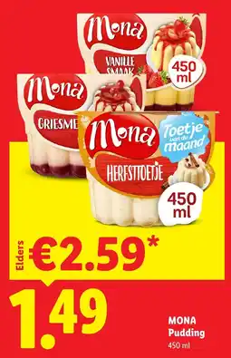 Lidl Mona Pudding aanbieding