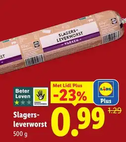 Lidl Slagers-leverworst aanbieding