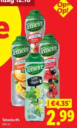 Lidl Teisseire 0% aanbieding