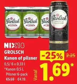 Lidl Grolsch Kanon of pilsner aanbieding