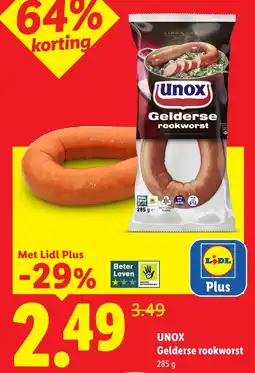 Lidl Unox Gelderse rookworst aanbieding