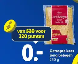 Lidl Geraspte kaas jong belegen aanbieding