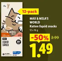 Lidl Max & Mila's World Katten liquid snacks aanbieding