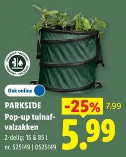 Lidl Parkside Pop-up tuinafvalzakken aanbieding
