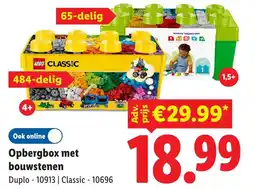 Lidl Opbergbox met bouwstenen aanbieding