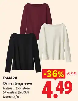 Lidl Esmara Dames longsleeve aanbieding