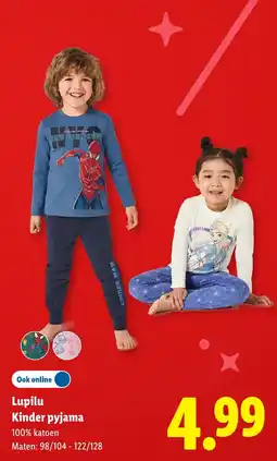 Lidl Lupilu Kinder pyjama aanbieding