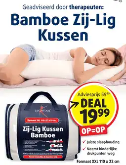 Lucovitaal Lucovitaal Zij-Lig Kussen Bamboe aanbieding