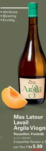 Sligro Mas Latour Lavail Argila Viognier aanbieding