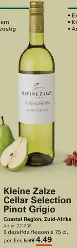 Sligro Kleine Zalze Cellar Selection Pinot Grigio aanbieding