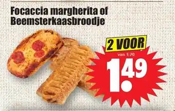 Dirk Focaccia margherita of Beemsterkaasbroodje aanbieding