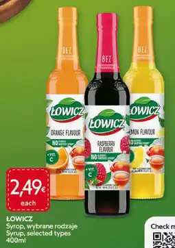 Food Plus Lowicz syrop, selected types aanbieding