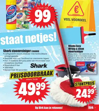 Dirk Shark stoomreiniger S1000EU aanbieding