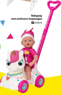 Intertoys Babypop met eenhoorn loopwagen aanbieding