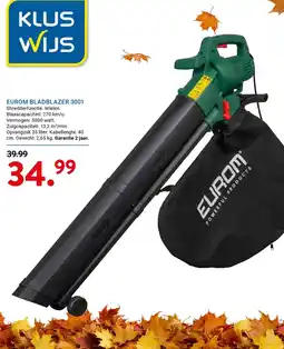 Kluswijs Eurom bladblazer 3001 aanbieding
