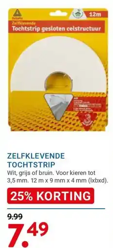 Kluswijs Deltafix zelfklevende tochtstrip gesloten celstructuur aanbieding