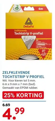 Kluswijs Deltafix zelfklevende tochtstrip v profiel aanbieding
