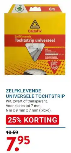 Kluswijs Deltafix zelfklevende tochtstrip universeel aanbieding