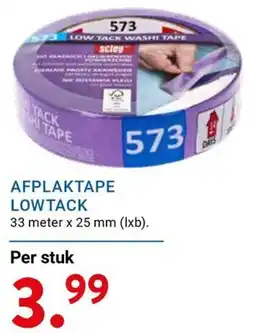 Kluswijs scley afplaktape lowtack aanbieding