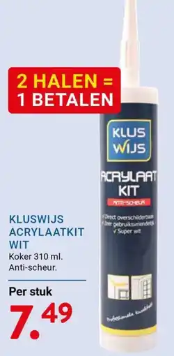 Kluswijs kluswijs acrylaatkit wit aanbieding