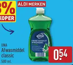 ALDI Una Afwasmiddel Classic aanbieding