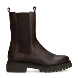 Wehkamp Manfield leren chelsea boots donkerbruin aanbieding