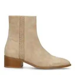 Wehkamp Manfield suède enkellaarzen beige aanbieding