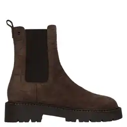 Wehkamp No Stress leren chelsea boots met profielzool en dierenprint - donkerbruin aanbieding