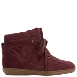 Wehkamp Manfield suède sneakers met sleehak - bordeaux aanbieding