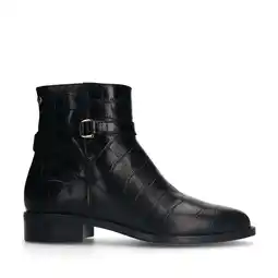 Wehkamp No Stress leren enkellaarzen met crocoprint zwart aanbieding