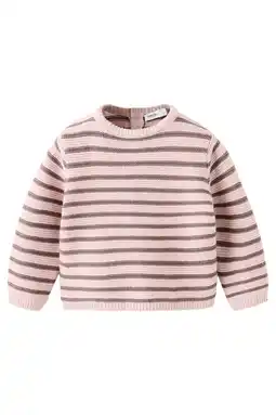 Wehkamp Mango Kids gebreide gestreepte trui - roze aanbieding