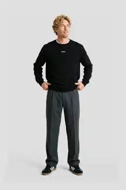 Wehkamp HUGO relaxed fit sweater - zwart aanbieding