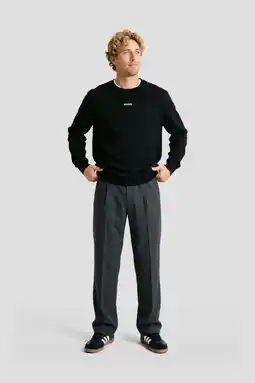 Wehkamp HUGO relaxed fit sweater - zwart aanbieding